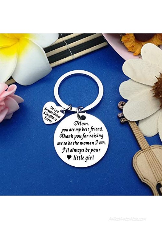 Mom Gifts from Daughter Keychain Gifts for Mother of Bride Wedding Day Keyring from Daughter Mothers Day Jewelry Appreciation Christmas Keyring for Mother The Love Between Mother & Daughter is Forever