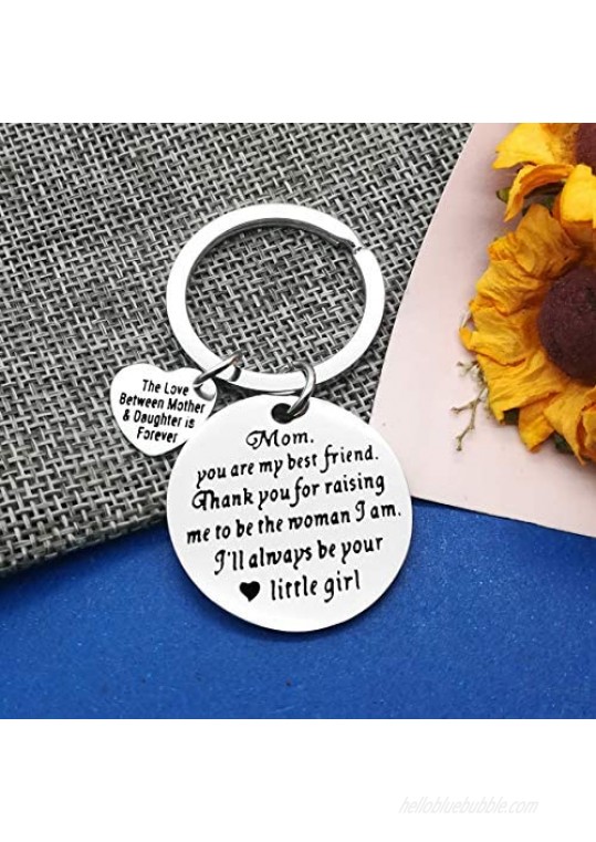 Mom Gifts from Daughter Keychain Gifts for Mother of Bride Wedding Day Keyring from Daughter Mothers Day Jewelry Appreciation Christmas Keyring for Mother The Love Between Mother & Daughter is Forever