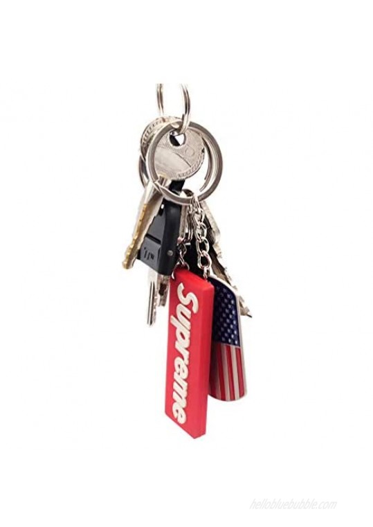 Official American Flag Keychains - Metal Key Rings Smooth Finish - USA Patriotic Flag Key Chain - Souvenir Gifts - Set of 4