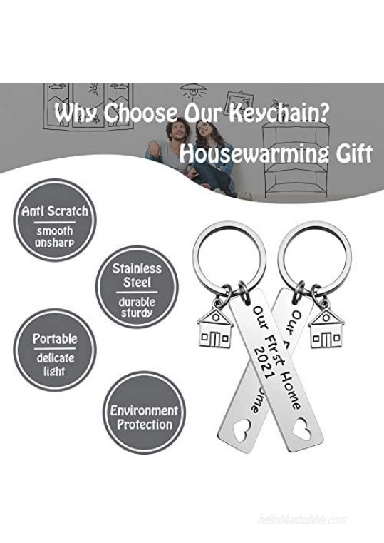 Our First Home Keychains with Gift Box New Home Housewarming Gift Keyrings for Women Men