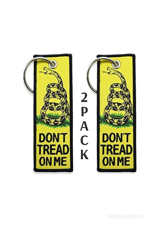 Pack Of 2 Gadsden Flag Keychains – Don't Tread On Me Organizer – Strong and Durable Keychain Tag – Multipurpose Snake Keychain for Cars  Motorcycles  Luggage  Backpacks  Gifts