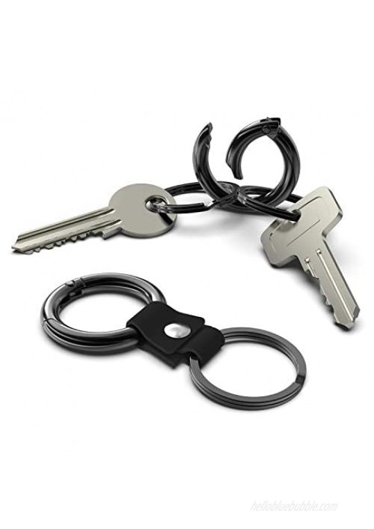 Rodiva Set of 2 Keychain Ring Carabiner Clip Solid Metal Key Ring Key Organizer