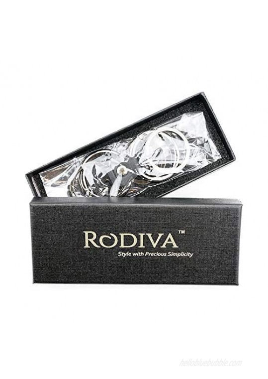 Rodiva Set of 2 Keychain Ring Carabiner Clip Solid Metal Key Ring Key Organizer