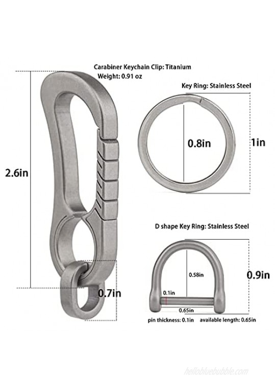 TISUR Carabiner Keychain Clip Titanium EDC Key Ring holder Heavy Duty Car Key Chain for Men Women