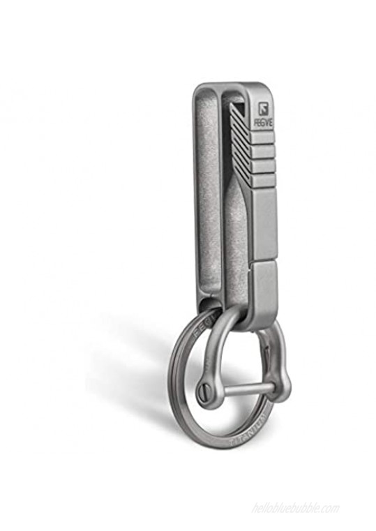 TISUR Key Chains for Mens  Titanium Keychain Hook for Belt  Belt Loop Key Holder with Detachable Key rings (BK2+D ring)