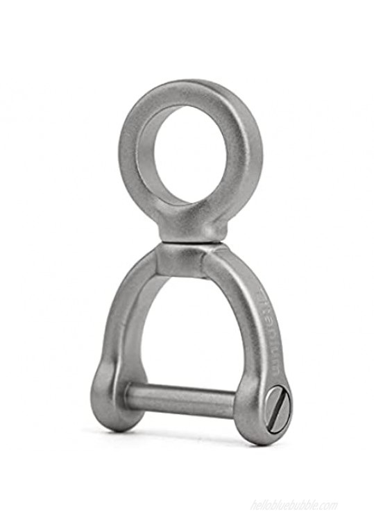 TISUR Titanium Swivel D-Rings with Screw Shackle Horseshoe U Shape Key Ring DIY with Rotated Link Leather Craft Purse 1 pcs